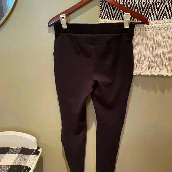 VINCE CAMUTO STRETCH LEGGINGS BLACK WITH FAUX LEATHER SIDE STRIPE SIZE S - Picture 7 of 7